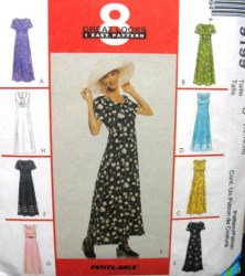 9199 MCCALLS 8 GREAT LONG EMPIRE DRESSES SLEEVES OR NOT PATTERN 10-14; 12-16